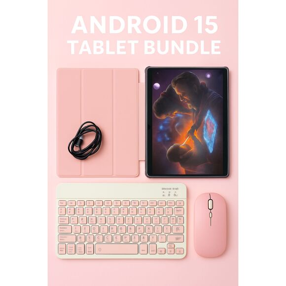 Pink Android Tablet Bundle • Keyboard & Mouse Set - Picture 1 of 10